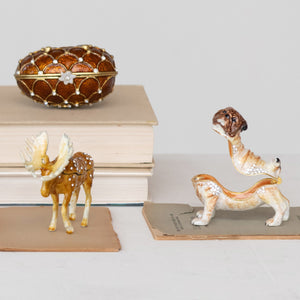 Enameled Metal Moose Trinket Box