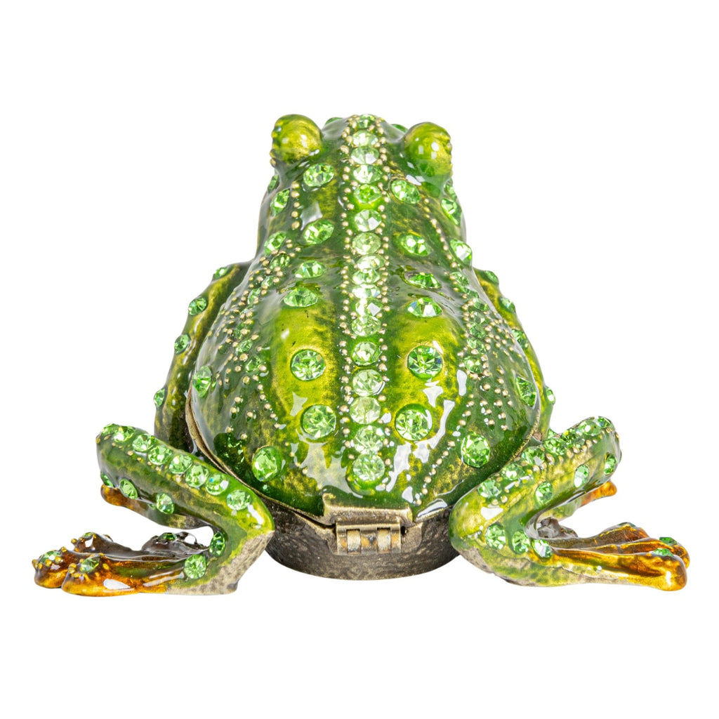 Enameled Metal Frog Trinket Box