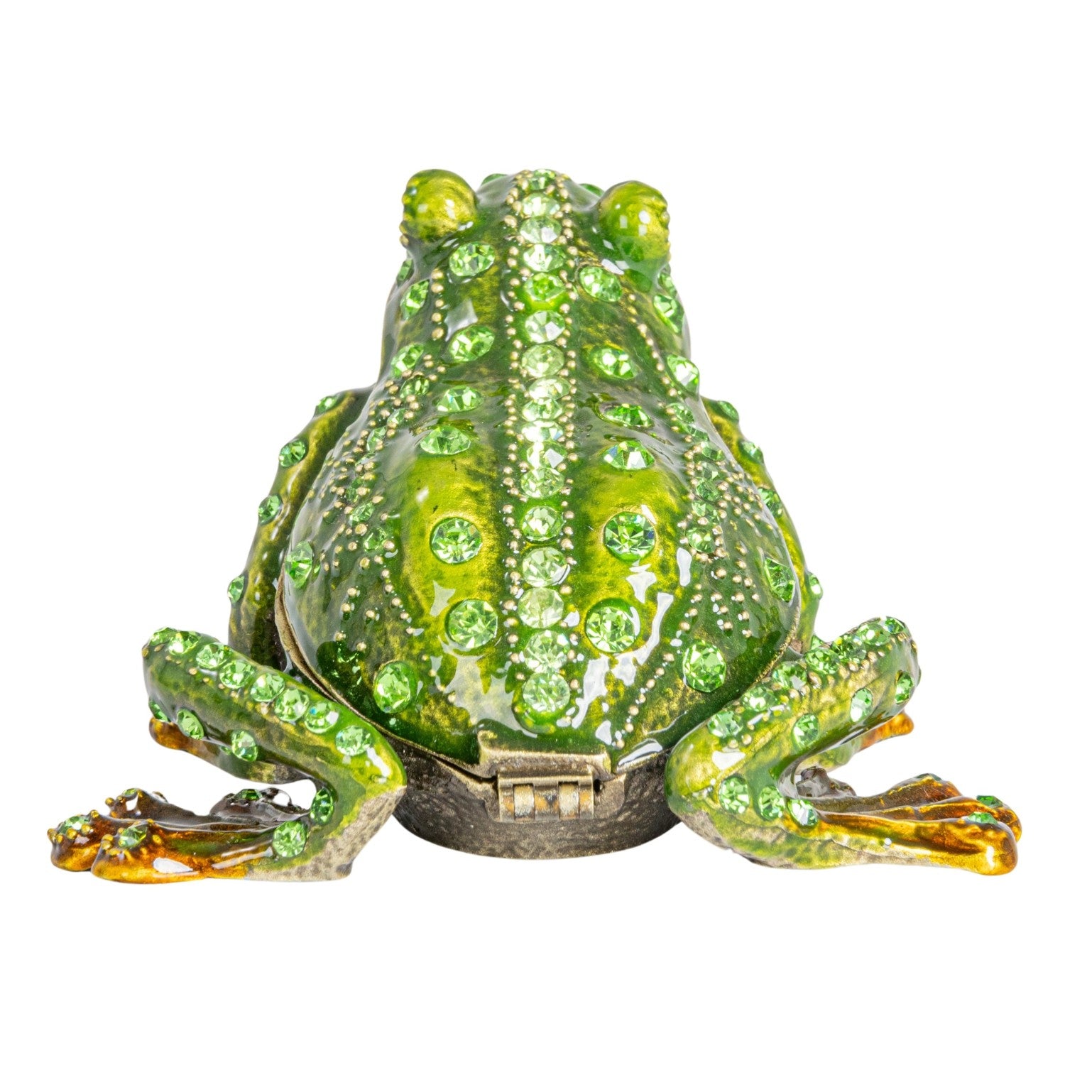 Enameled Metal Frog Trinket Box