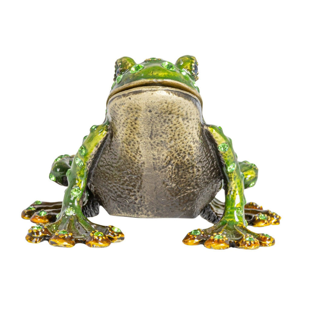 Enameled Metal Frog Trinket Box