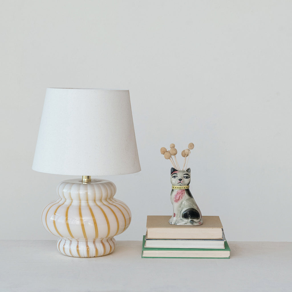 Hand-Painted Stoneware Staffordshire Cat Vase