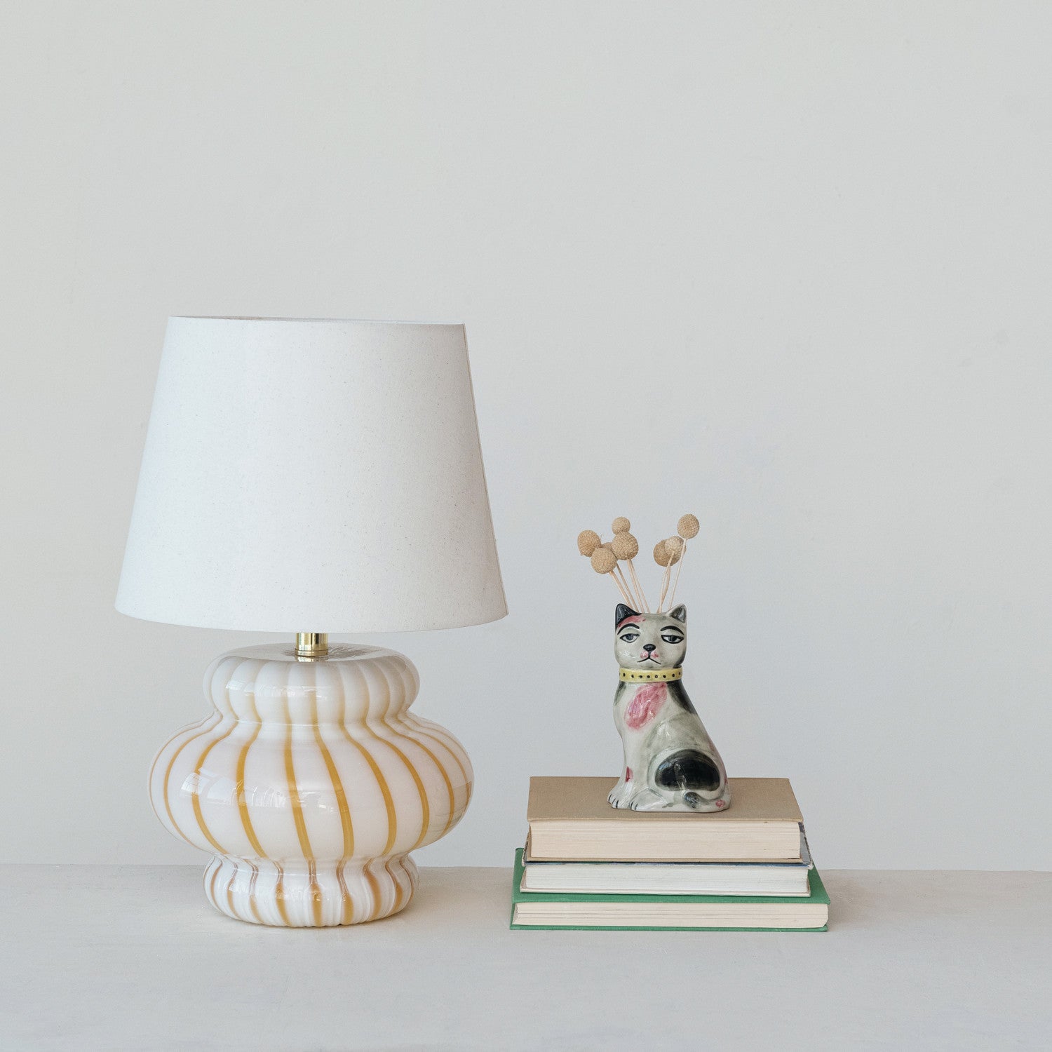 Hand-Painted Stoneware Staffordshire Cat Vase