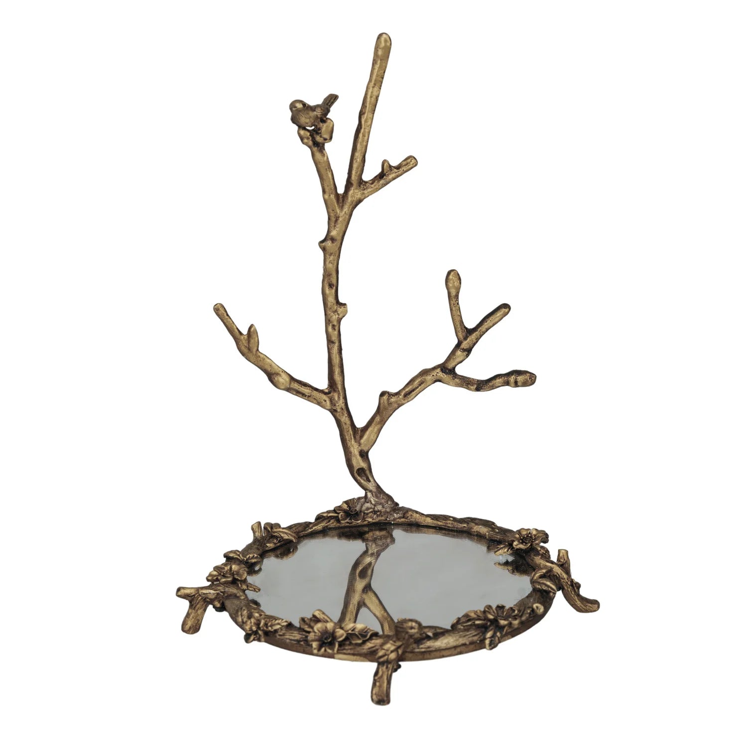Bird on Branch Pewter Jewelry Holder