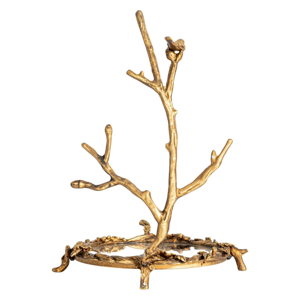 Bird on Branch Pewter Jewelry Holder