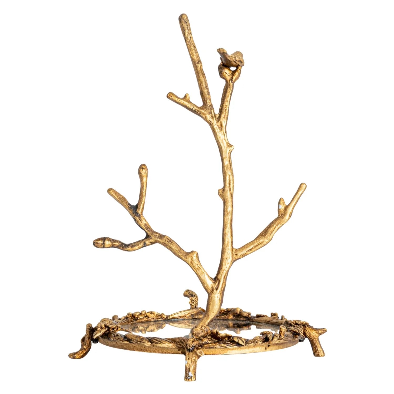 Bird on Branch Pewter Jewelry Holder