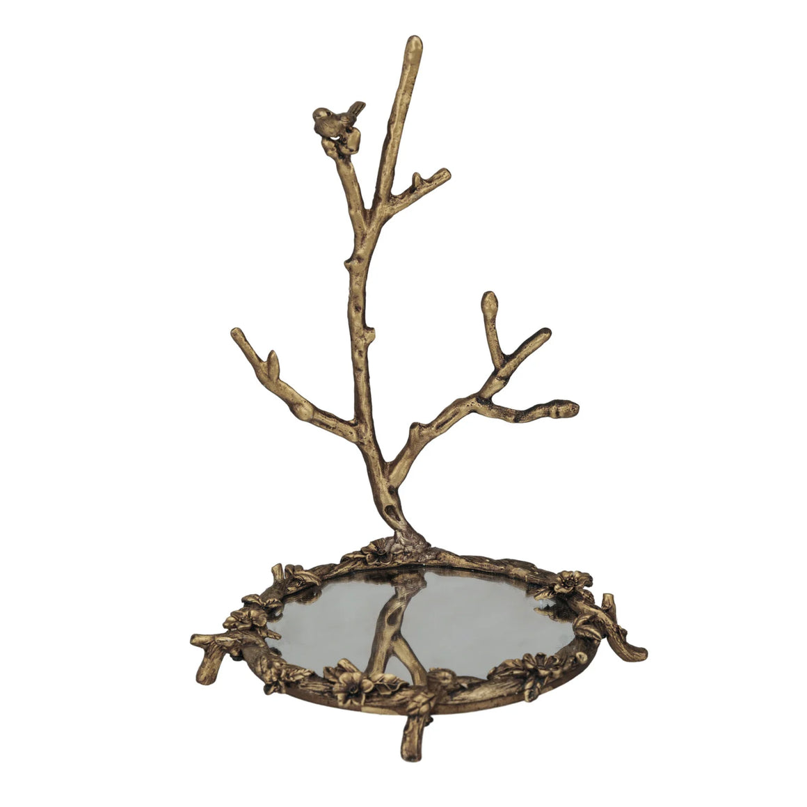 Bird on Branch Pewter Jewelry Holder