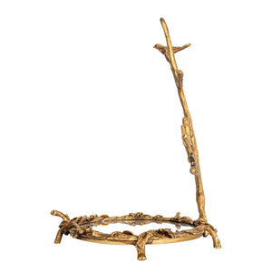 Bird on Branch Pewter Jewelry Holder