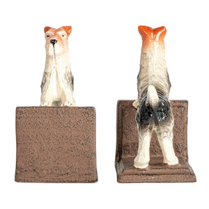 S/2 Cast Iron Jack Russell Terrier Bookends