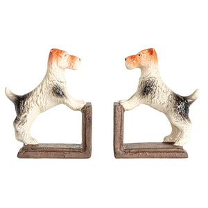 S/2 Cast Iron Jack Russell Terrier Bookends