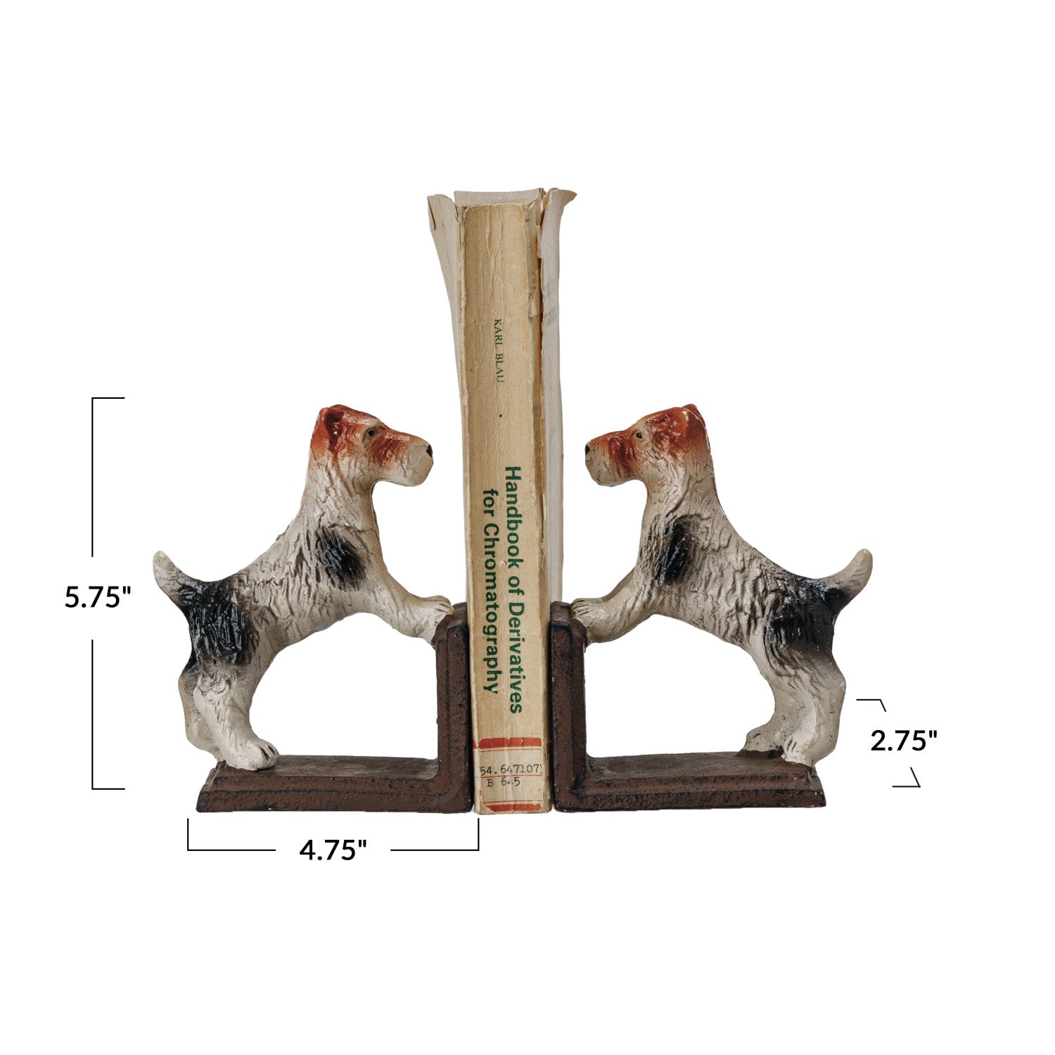 S/2 Cast Iron Jack Russell Terrier Bookends