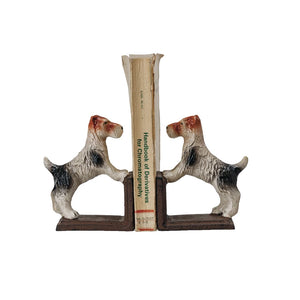S/2 Cast Iron Jack Russell Terrier Bookends