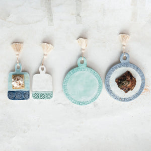 Stoneware Mini Tapas Board w/Tassel