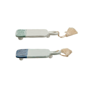 Stoneware Mini Tapas Board w/Tassel