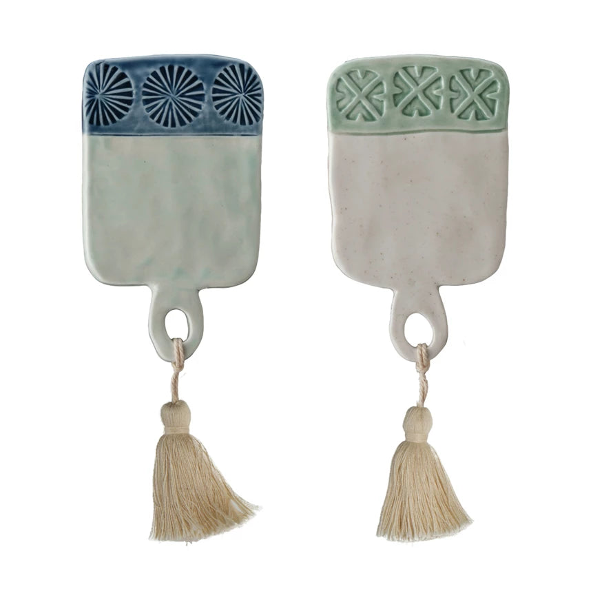 Stoneware Mini Tapas Board w/Tassel