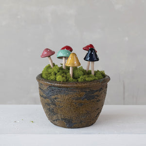 Stoneware Mushroom Stake