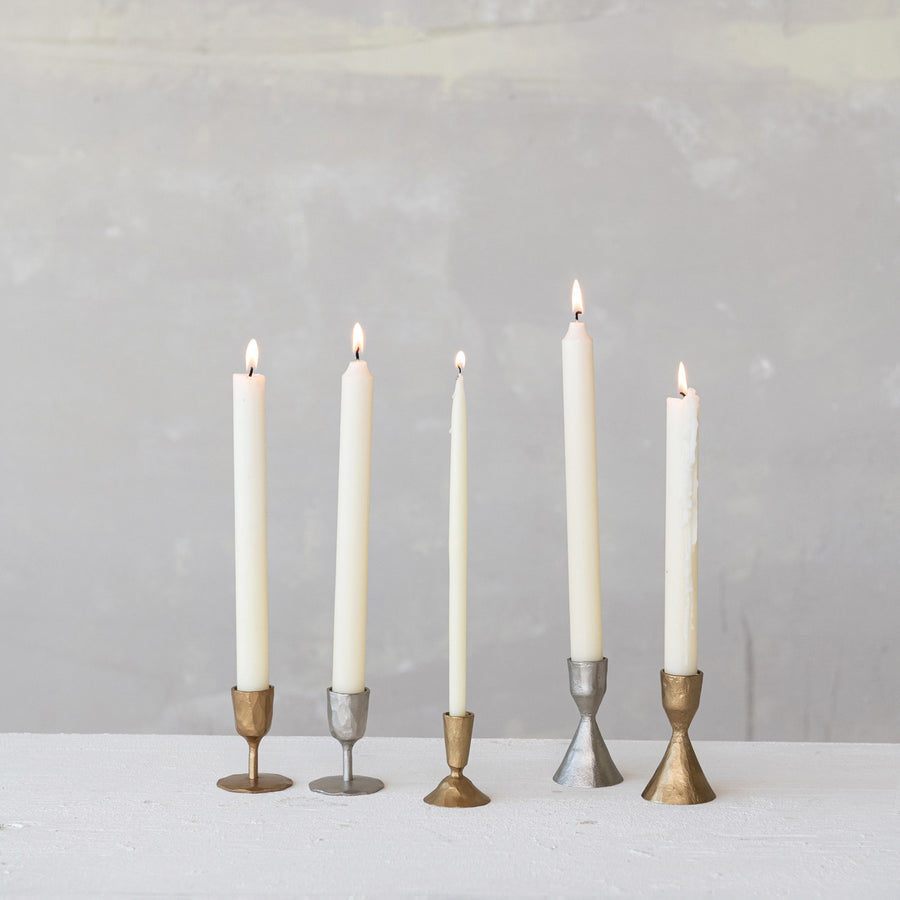 Hand-Forged Cast Iron Taper Holder | Gold or Silver