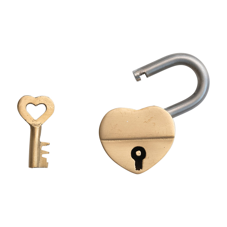 Metal Heart Shaped Lock w/Key