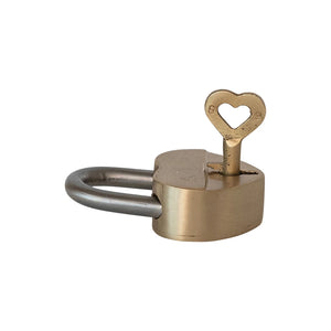 Metal Heart Shaped Lock w/Key