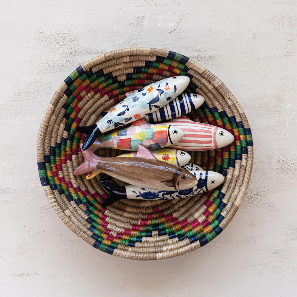 Hand-Painted Stoneware Fish | Large