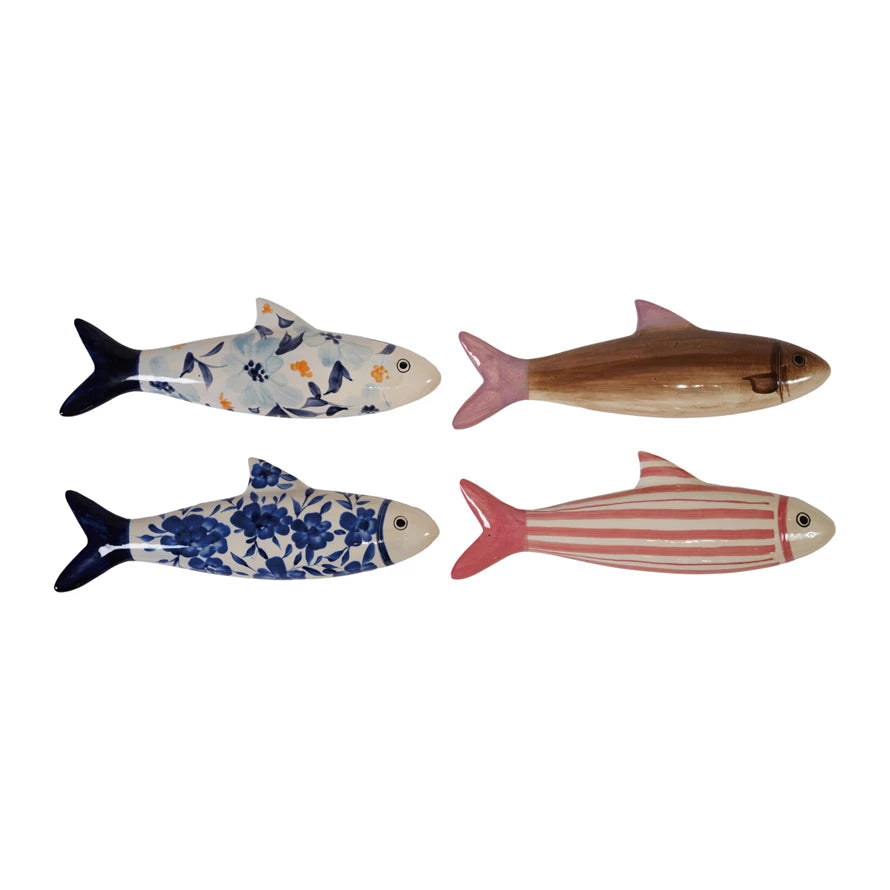 Hand-Painted Stoneware Fish | Large