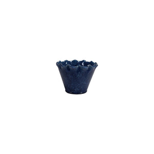 Stoneware Planter w/Ruffled Edge | Blue