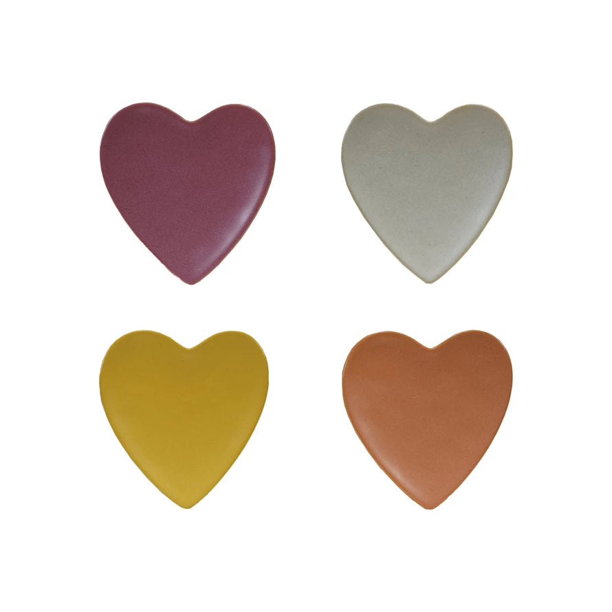 Matte Finish Stoneware Heart Shaped Dish