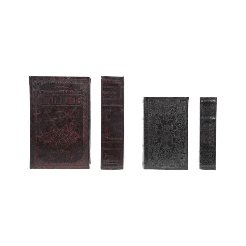 Faux Leather Book Storage Boxes