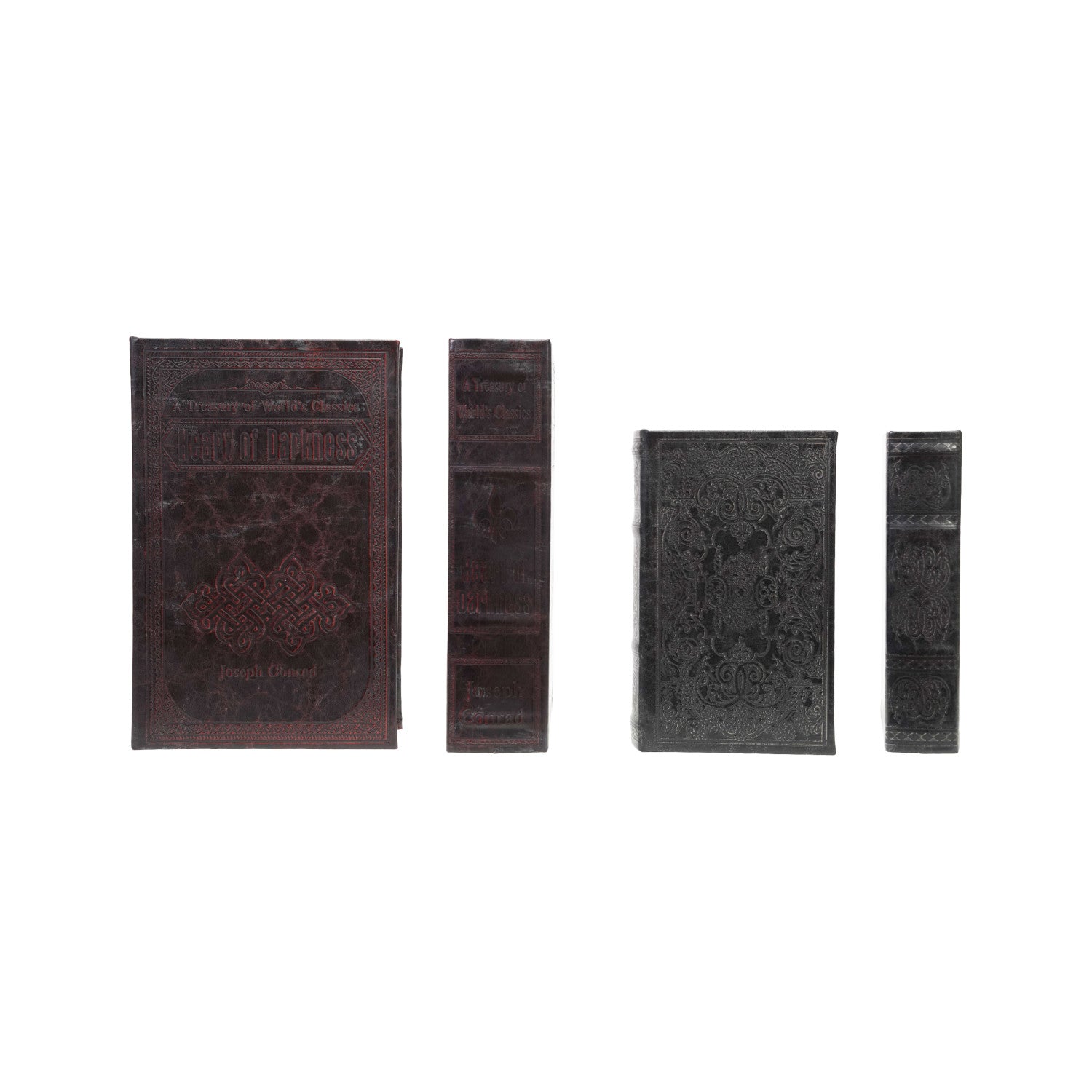 Faux Leather Book Storage Boxes
