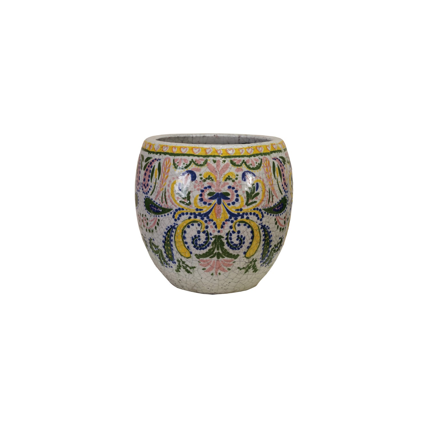 Terracotta Planter w/Floral Pattern