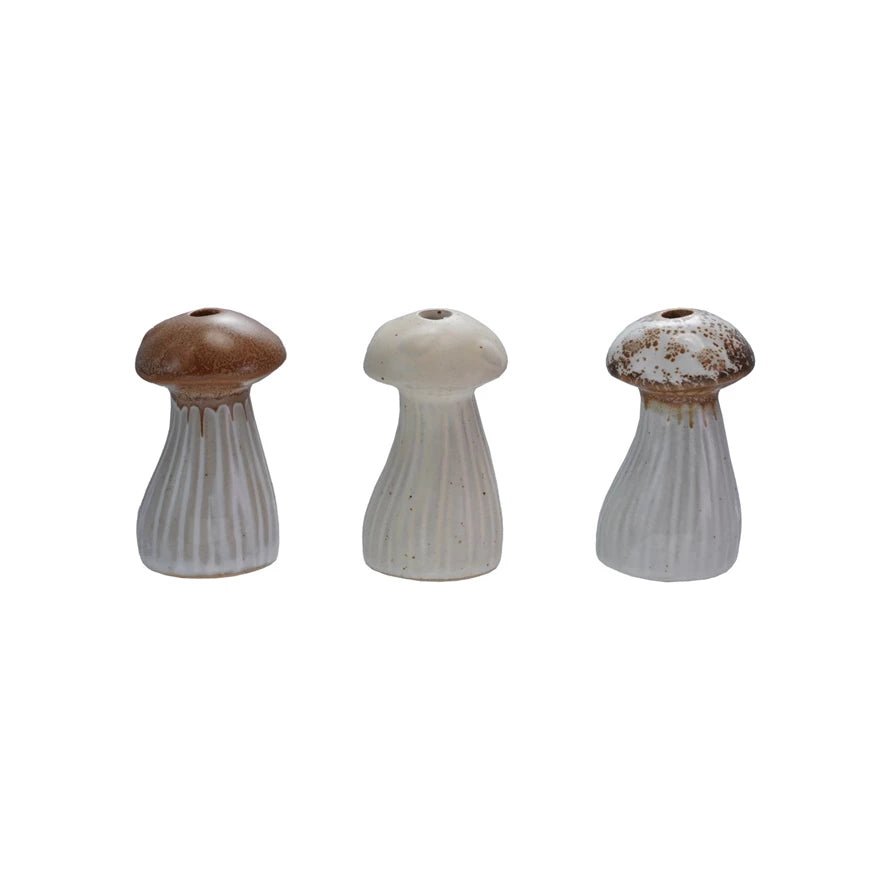 Stoneware Mushroom Shaped Taper Holder | Short