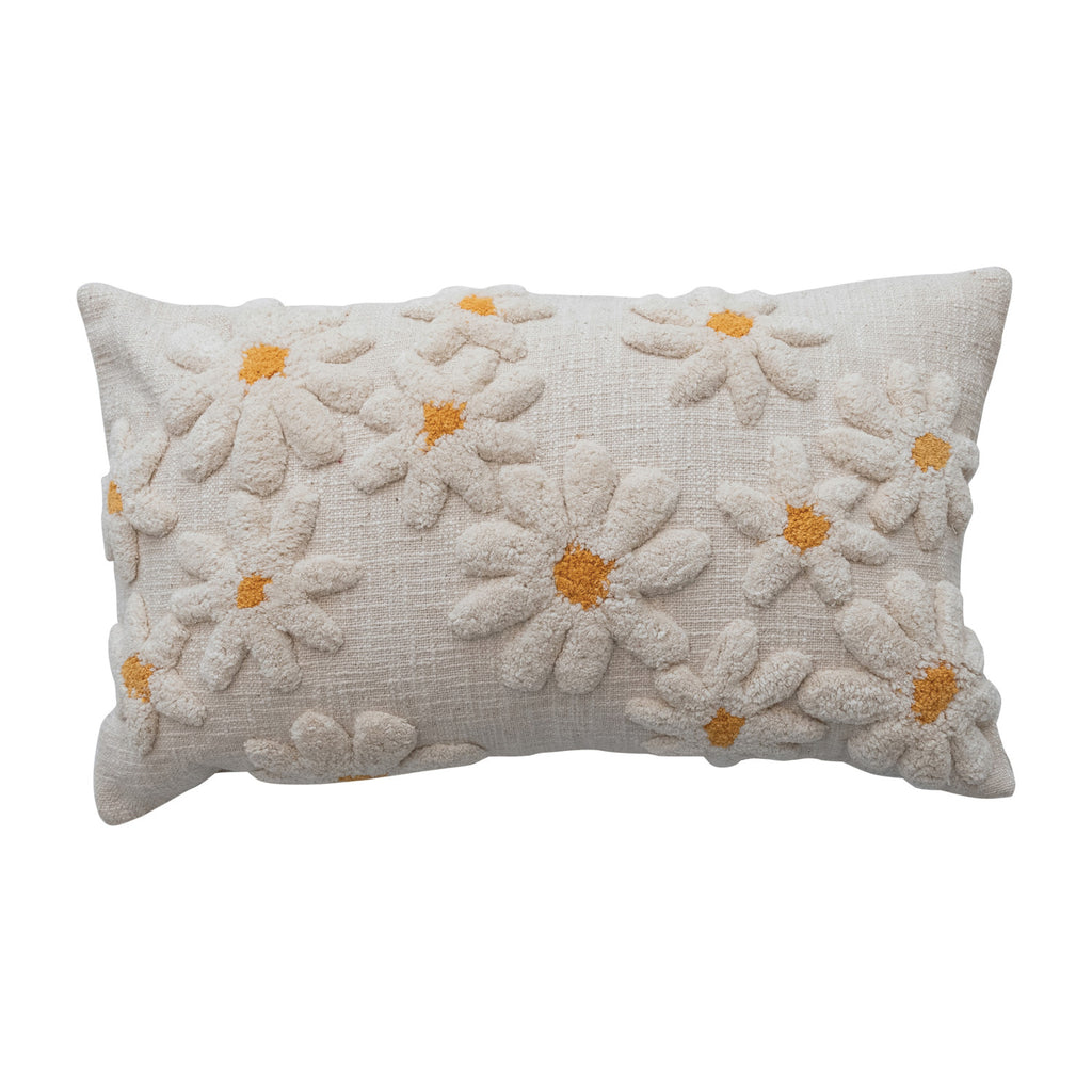 Lumbar Tufted Flower Pillow
