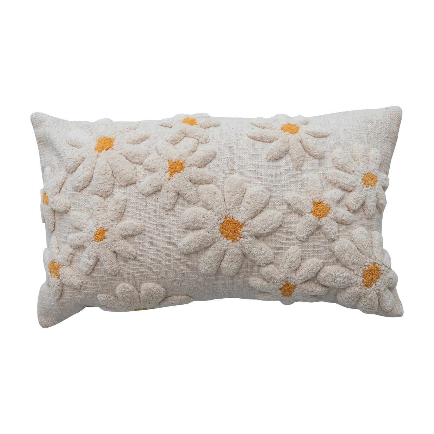 Lumbar Tufted Flower Pillow