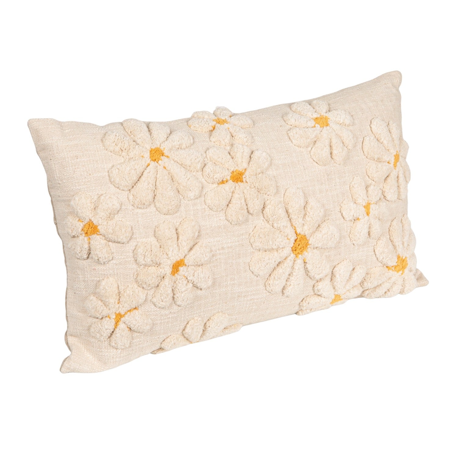 Lumbar Tufted Flower Pillow