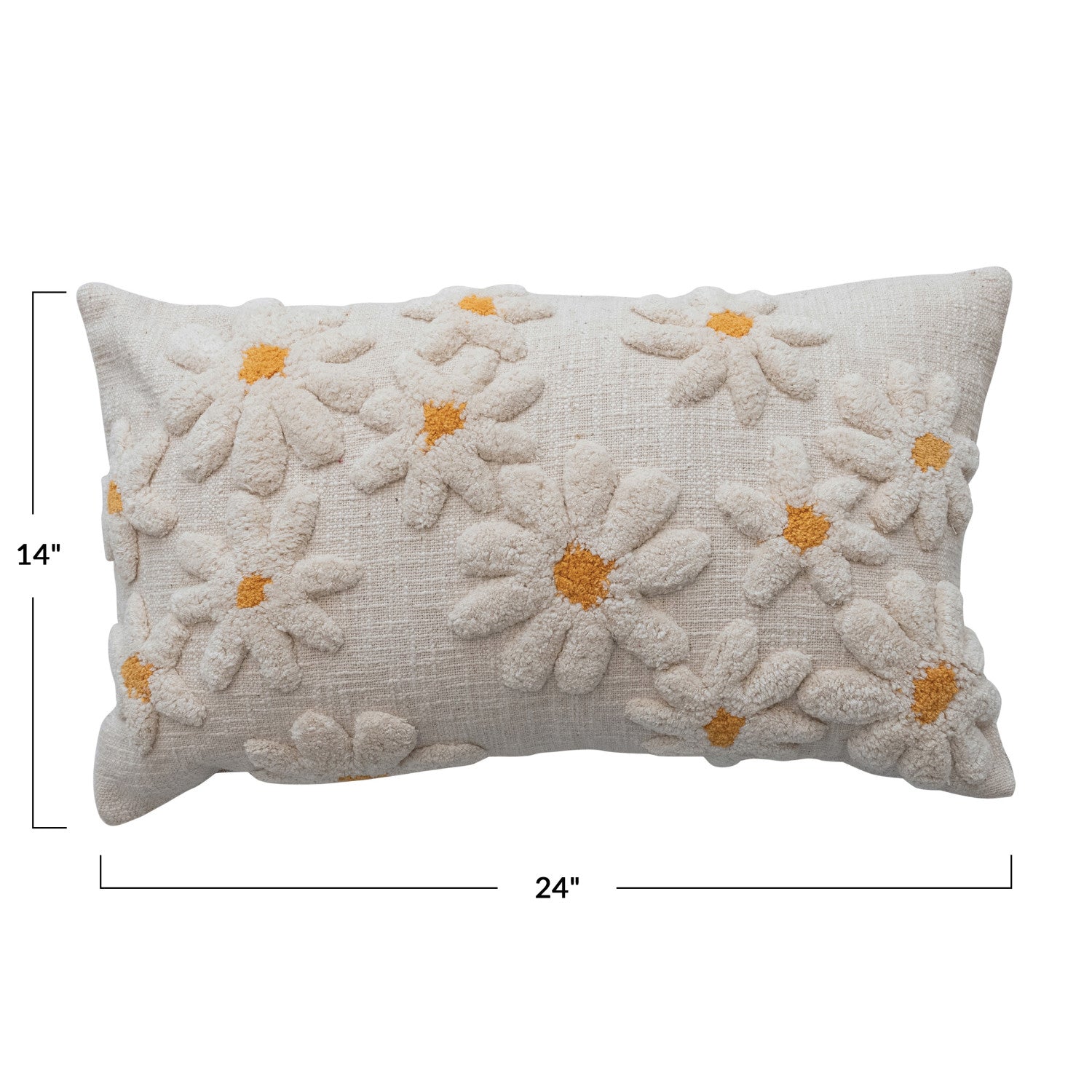 Lumbar Tufted Flower Pillow