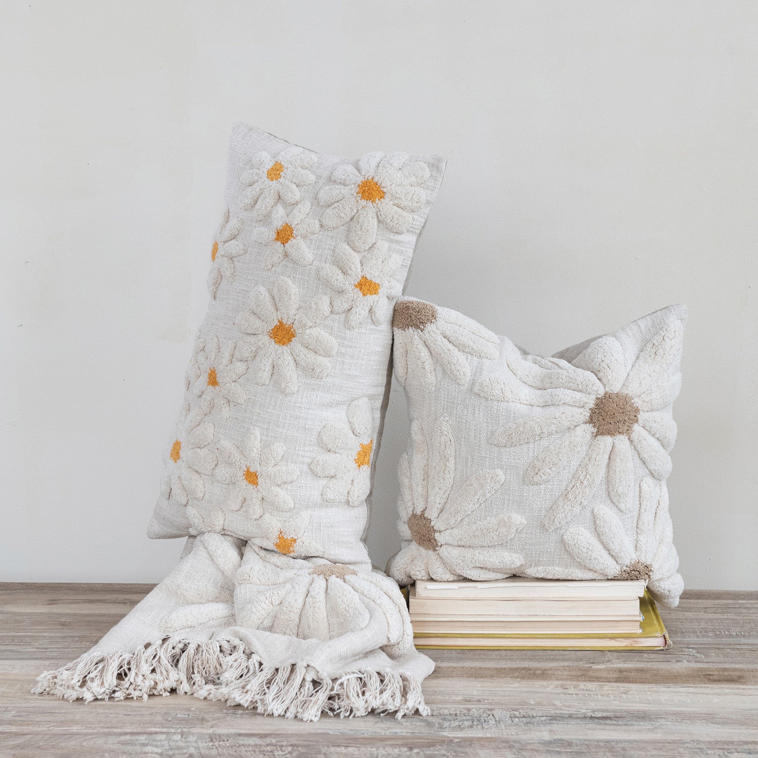 Square Tufted Flower Pillow