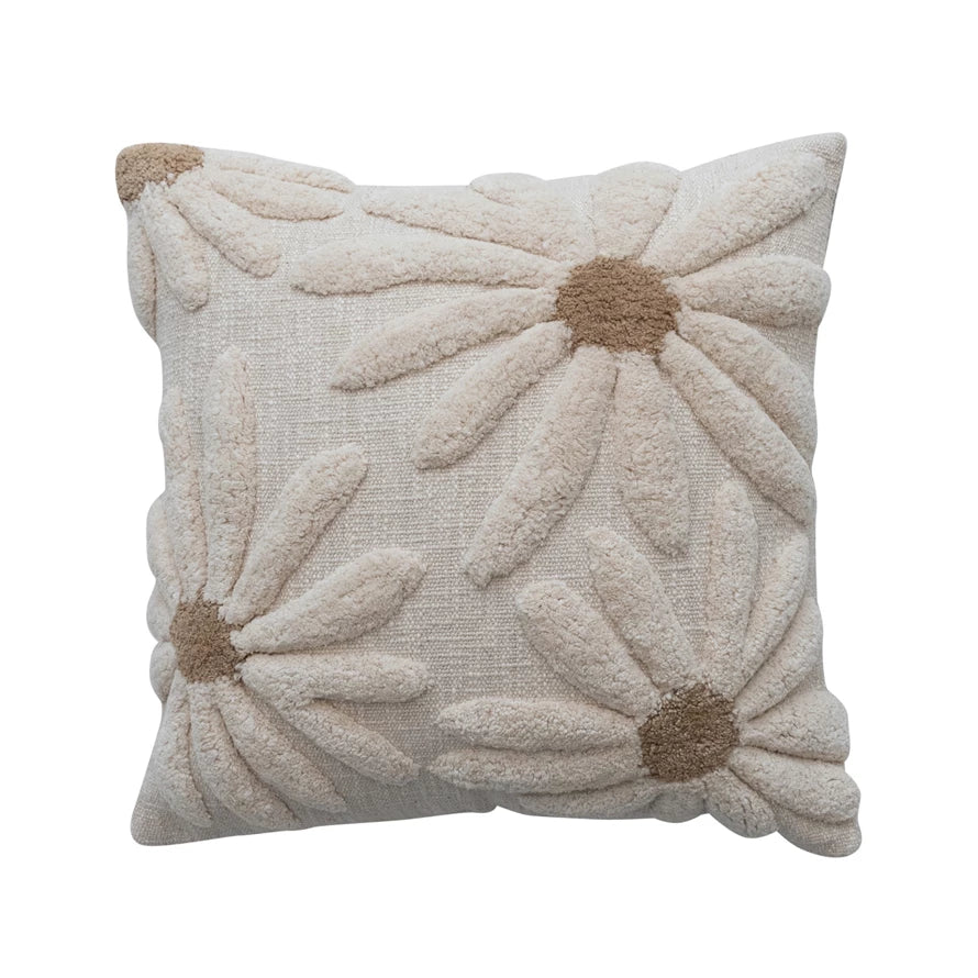 Square Tufted Flower Pillow