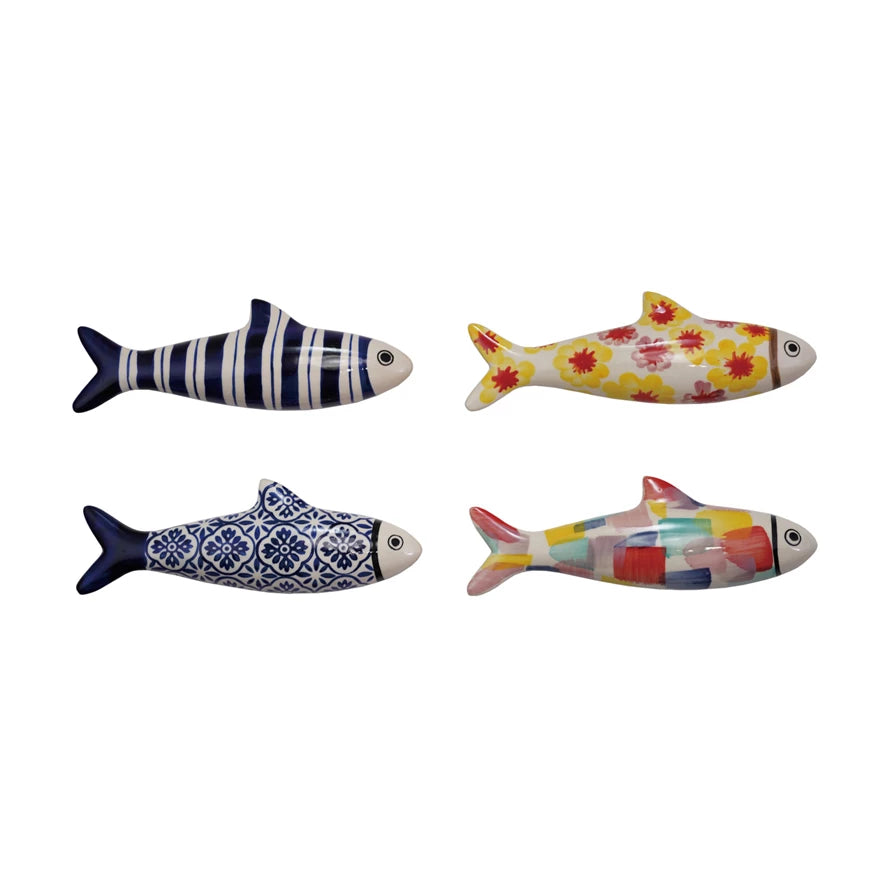 Hand-Painted Stoneware Fish | Small