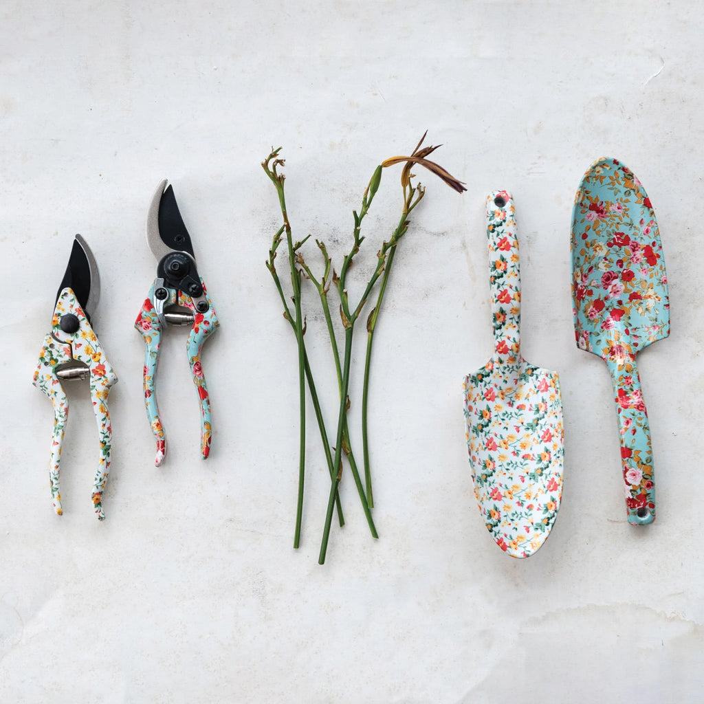 Aluminum & S/S Garden Pruning Shears w/Floral Patterned Handle