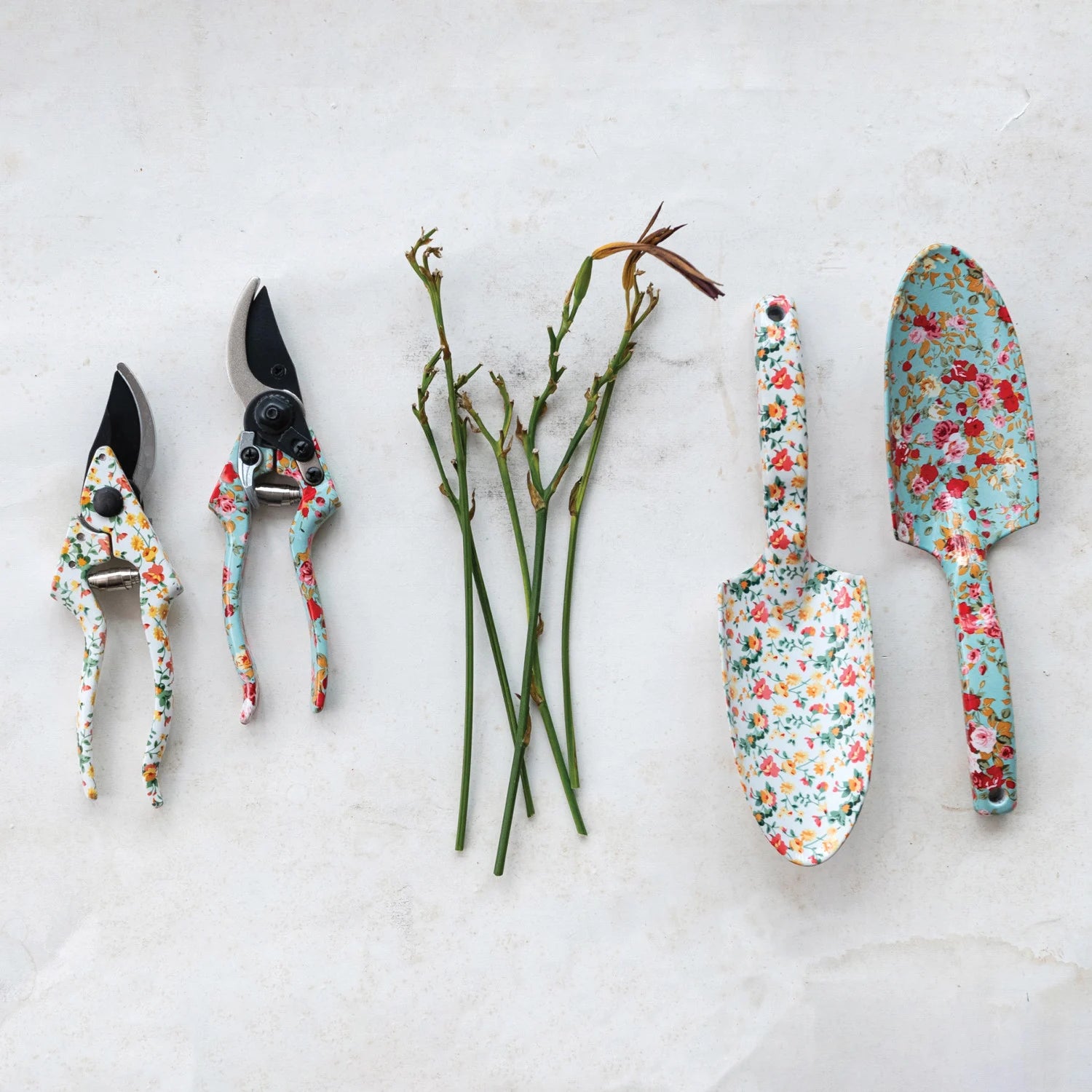 Aluminum & S/S Garden Pruning Shears w/Floral Patterned Handle