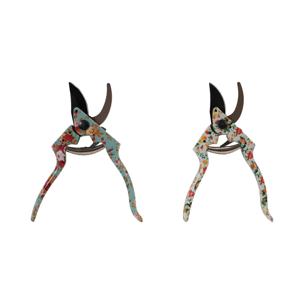 Aluminum & S/S Garden Pruning Shears w/Floral Patterned Handle