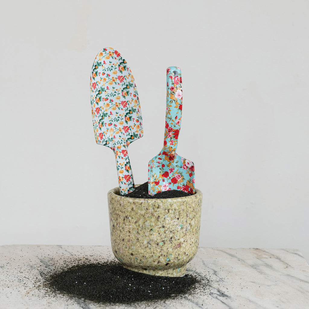 Aluminum Garden Spade w/Floral Patterned Handle