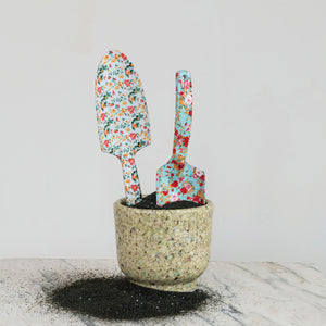 Aluminum Garden Spade w/Floral Patterned Handle