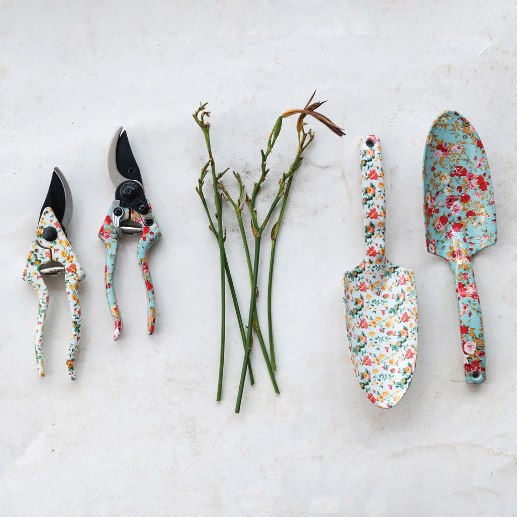 Aluminum Garden Spade w/Floral Patterned Handle