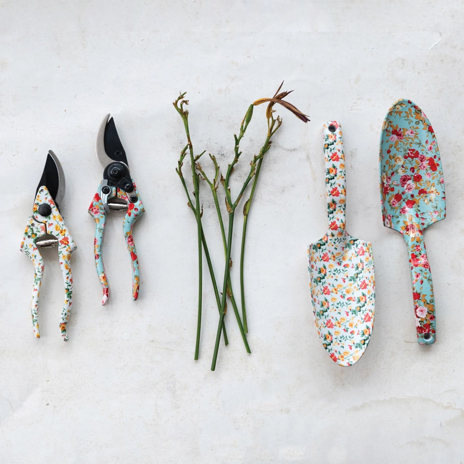 Aluminum Garden Spade w/Floral Patterned Handle