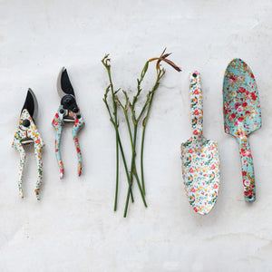 Aluminum Garden Spade w/Floral Patterned Handle