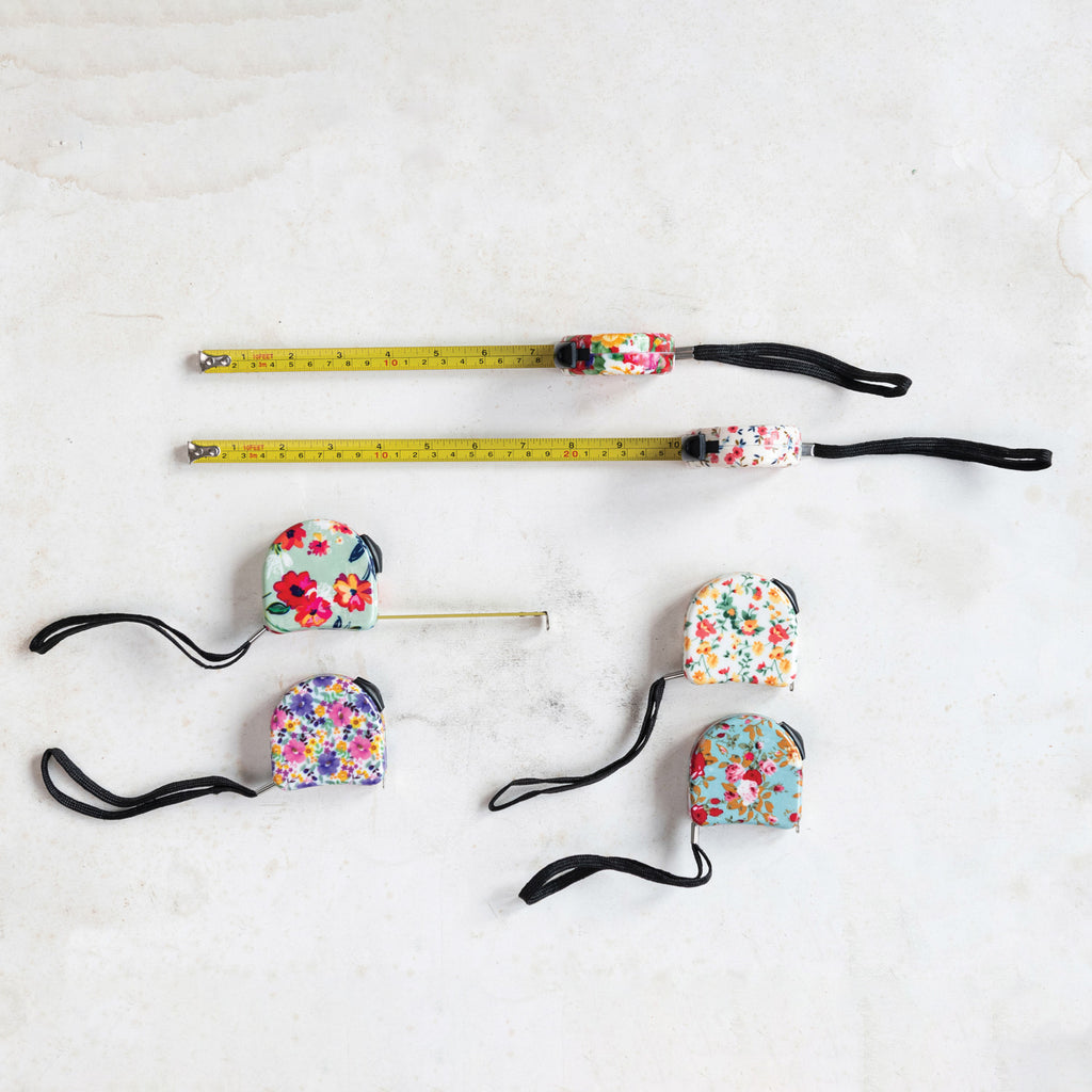 Floral Print Tape Measure w/Wrist Strap