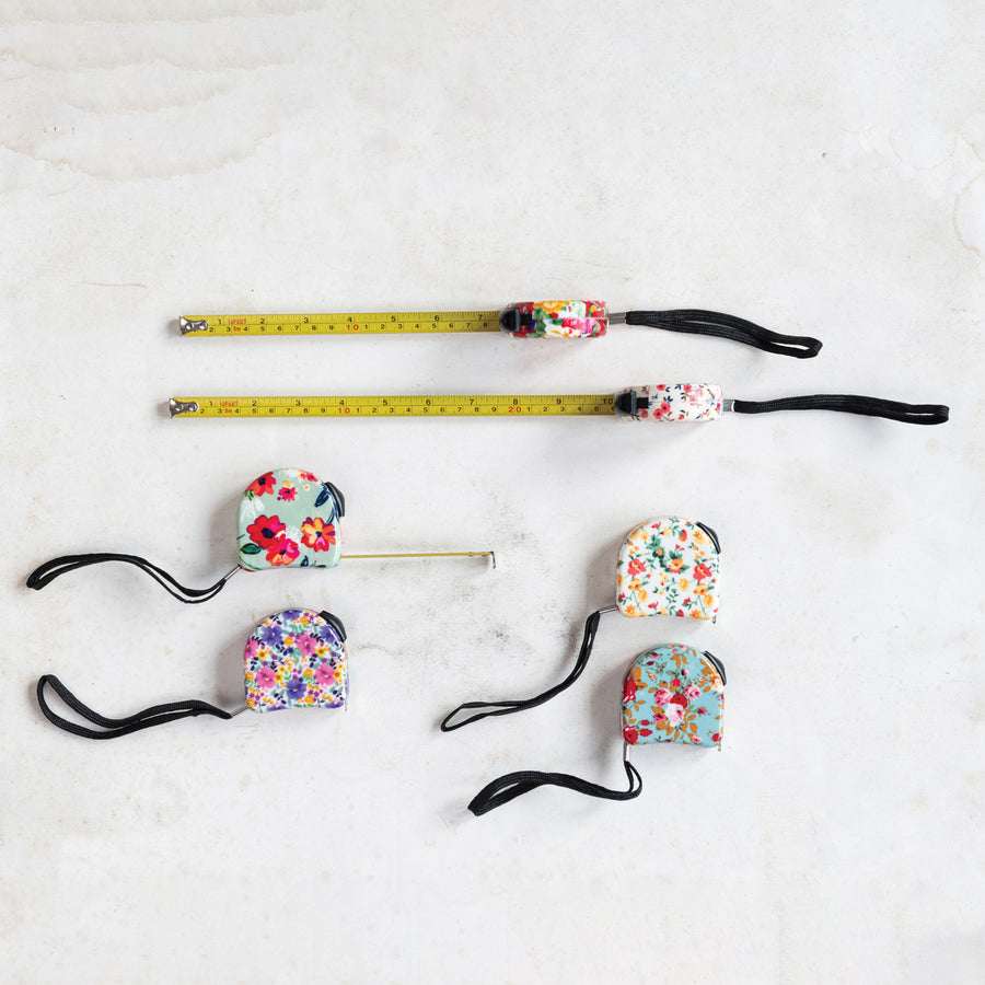 Floral Print Tape Measure w/Wrist Strap