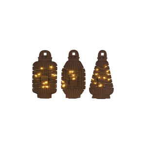 LED String Lights on Paper Lantern Display Card
