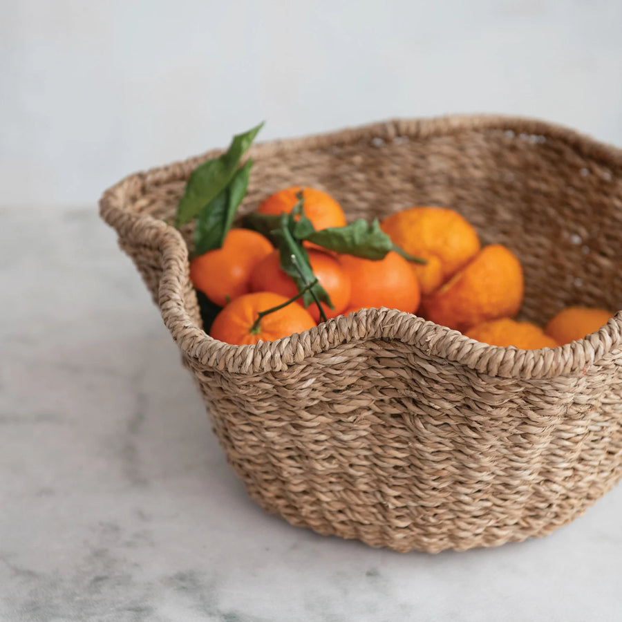Woven  Bankuan & Rattan Ruffled Bowl