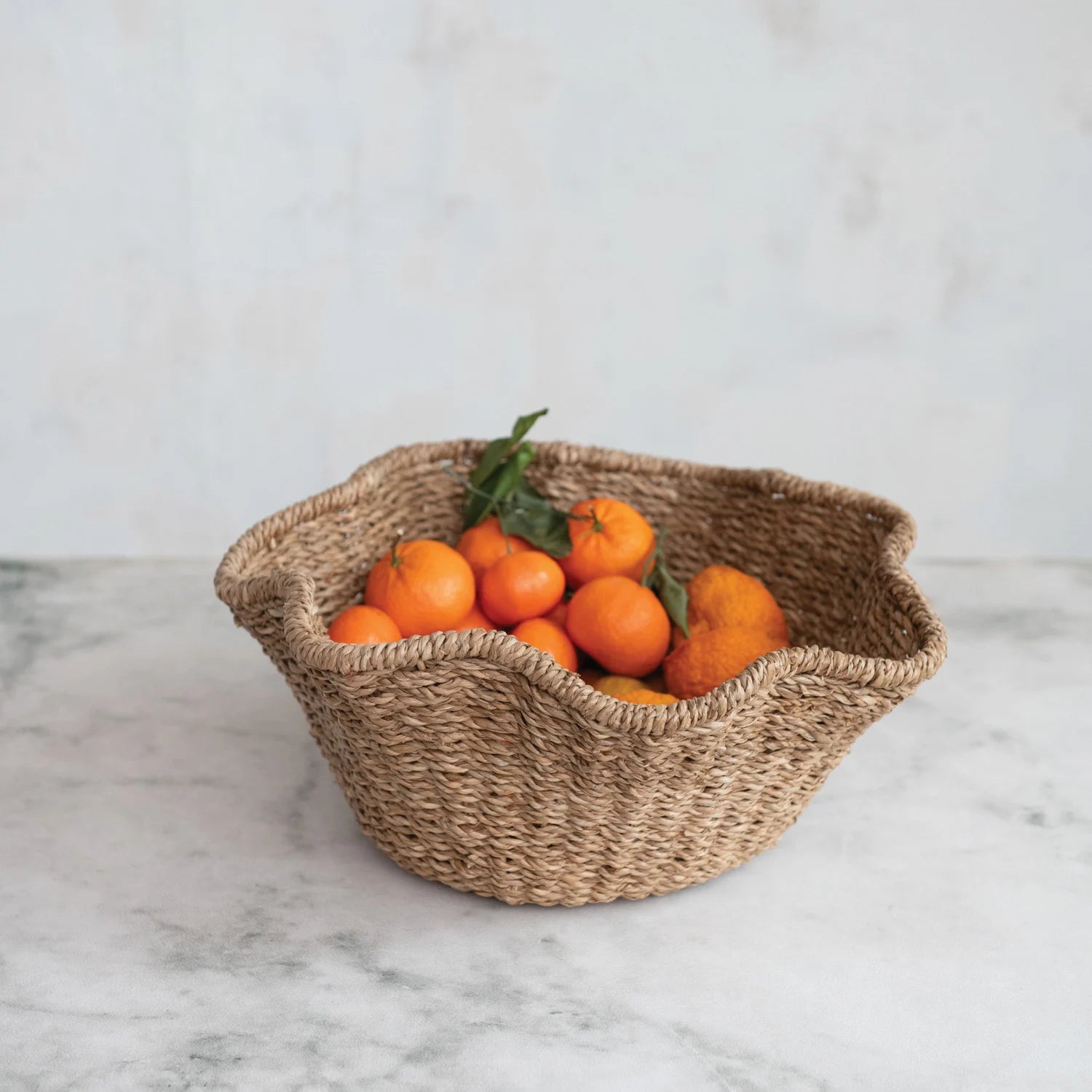 Woven  Bankuan & Rattan Ruffled Bowl